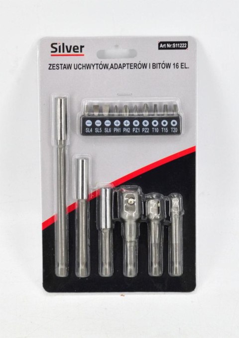 ADAPTER HEX DO NASADEK Z ZESTAWEM BITÓW /16el. SILVER