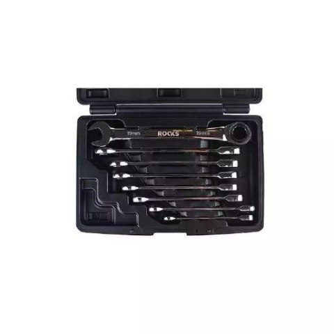 ROOKS KLUCZ PŁASKO-OCZKOWY Z GRZECHOTKĄ /KPL. 8szt. 8-19mm ROOKS