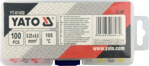 YATO KOSZULKI TERMOKURCZLIWE Z CYNĄ 0,25-6mm2 100szt. YATO