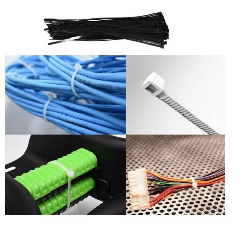 YATO OPASKA PLASTIKOWA SAMOZACISKOWA CZARNA 7,6*350 /50szt YATO