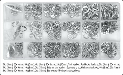 YATO PODKŁADKI ZABEZPIECZAJĄCE MIX 720szt. YATO