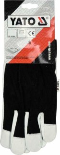 YATO RĘKAWICE ROBOCZE BAWEŁNA/SKÓRA CZARNE ROZM. 9 YATO