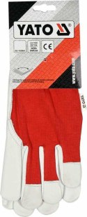 YATO RĘKAWICE ROBOCZE BAWEŁNA/SKÓRA CZERWONE ROZM. 8 YATO