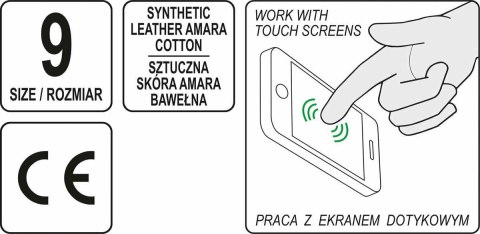 YATO RĘKAWICE ROBOCZE Z SYNTETYCZNEJ SKÓRY AMARA OBSŁUGA SMARTFONA ROZM.10 YATO