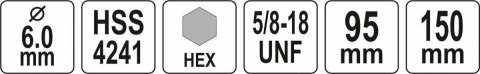 YATO UCHWYT DO OTWORNIC HSS 5/8" HEX 10mm YATO