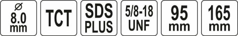 YATO UCHWYT DO OTWORNIC TCT 5/8`` SDS PLUS YATO