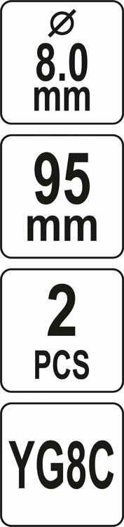 YATO WIERTŁO PROWADZĄCE PILOT TCT 8mm / 2szt. YATO