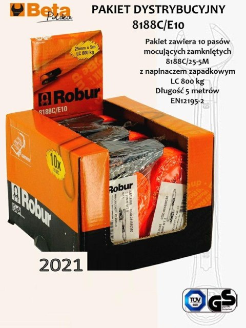 BETA PAS MOCUJĄCY 750kg/5,0m/25mm EKSPOZYTOR /10szt BETA