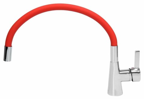 FALA BATERIA ZLEWOZMYWAKOWA ELASTYCZNA WYLEWKA FLEXIBLE CZERWONA TOYA