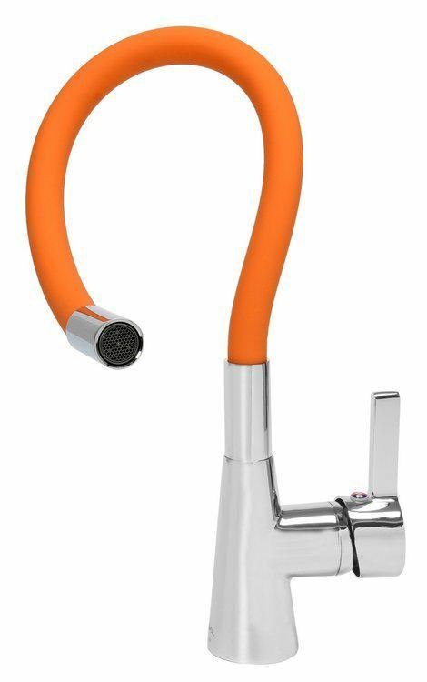 FALA BATERIA ZLEWOZMYWAKOWA ELASTYCZNA WYLEWKA FLEXIBLE POMARAŃCZOWA TOYA