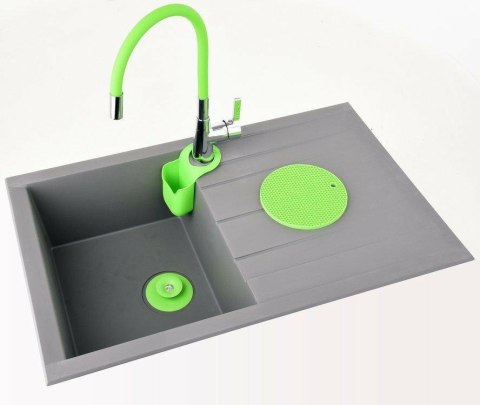 FALA BATERIA ZLEWOZMYWAKOWA ELASTYCZNA WYLEWKA FLEXIBLE ZIELONA TOYA