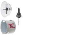 MILWAUKEE OTWORNICA ROZSUWANA DO PŁYT G/K 51-178mm +TRZPIEŃ+OTWORNICA 68mm MILWAUKEE