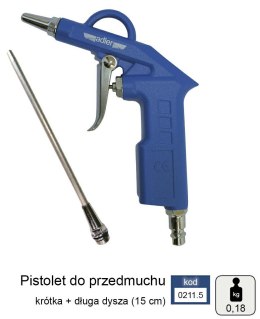 ADLER PISTOLET DO PRZEDMUCHIWANIA 2cm+15cm ADLER
