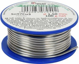 CYNA DO INSTALACJI MIEDZIANYCHSZPULA 1.5mm 100g Sn97Cu3 TOYA