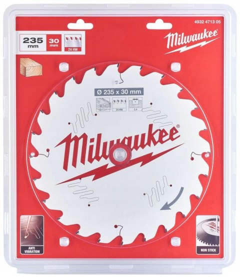 MILWAUKEE PIŁA TARCZOWA 235x30x2,4x24z DREWNO - CZYSTE CIĘCIE CSB P W MILWAUKEE