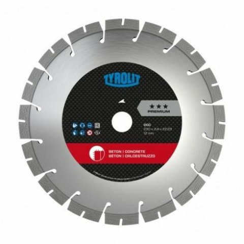 TYROLIT TARCZA DIAMENTOWA DO BETONU DCC PREMIUM 125 x 22,2mm C73W TYROLIT