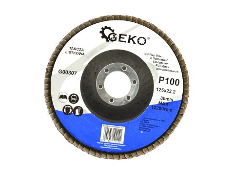 Tarcza listkowa 125mm P100 GEKO (10/200)