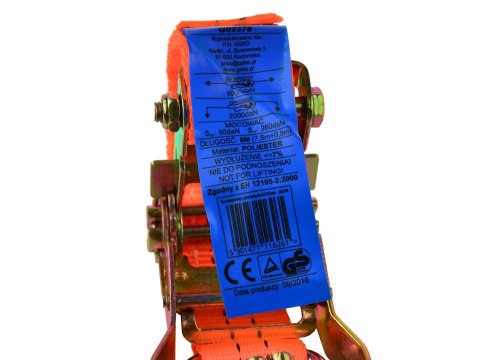 Pas transportowy z grzechotką 8m/2T/35mm (18)