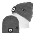 Czapka zimowa akumulatorowa z lampką LED (szary melanż) (100)