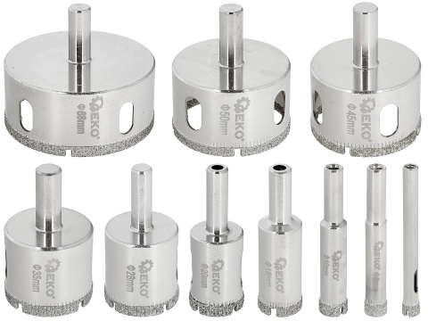 Kpl. wierteł koronowych diamentowych do gresu 6-68mm 10el. (20)