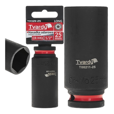 Nasadka udarowa długa 1/2" 6-kąt 25mm CR-MO (6/36)