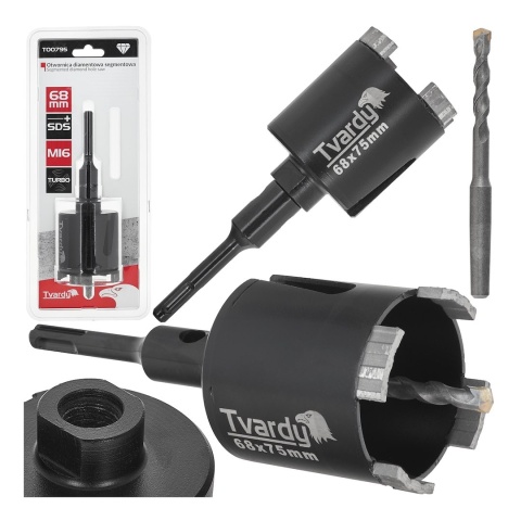 Otwornica diamentowa segmentowa turbo 68mm SDS Plus M16 (20)