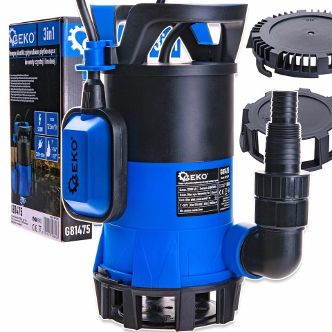 Pompa plastik z pływakiem płytkossąca do wody czystej i brudnej 3w1 550W (4)