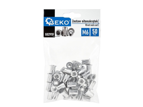 Zestaw nitonakrętek aluminiowych M6 1.0-3.0 50szt (100)