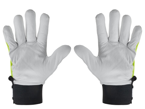 Rękawice robocze monterskie skórzane żółte Kozia skóra - rzep r.10 (12/48)