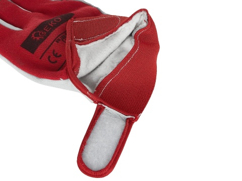 Rękawice zimowe robocze monterskie skórzane Kozia skóra - rzep r.9 (12/48)