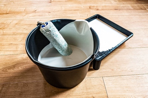 Wiadro budowlane 12L czarne Z LEJKIEM