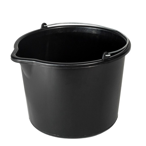 Wiadro budowlane 16L czarne Z LEJKIEM