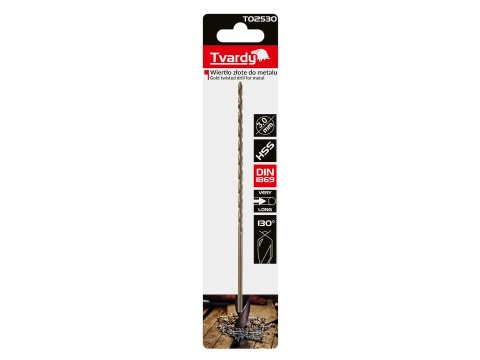 Wiertło złote do metalu długie 3.0 x 150mm HSS DIN1869 (50/200)