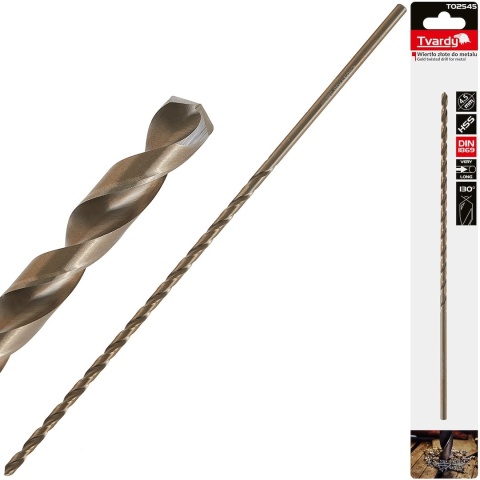 Wiertło złote do metalu długie 4.5 x 235mm HSS DIN1869 (50/100/200)