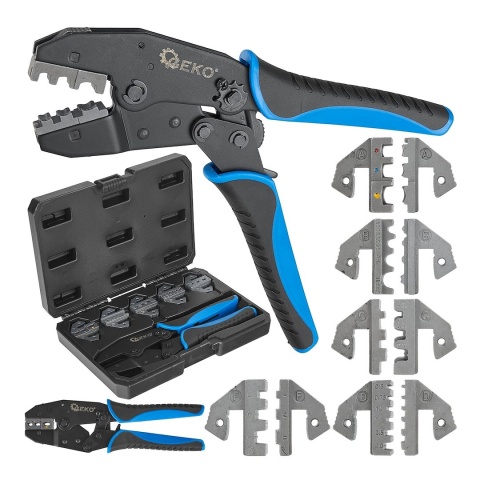 Zaciskarka do końcówek konektorowych kabli + kpl. 5 matryc (5)