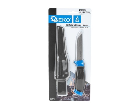 Nóż finka taktyczny 215/105mm z kaburą BLACK SURVIVAL SERIES (12/48)