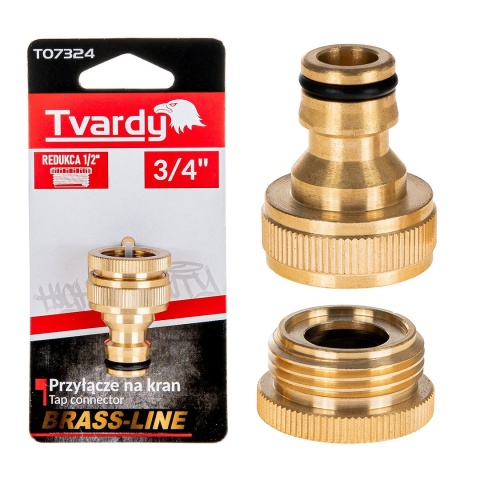Przyłącze na kran 3/4" z redukcją 1/2" BRASS-LINE (10/80)