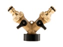 Rozdzielacz 2-drożny na kran GW3/4" x 2 GZ3/4" z zaworami i szybkozłączami (10/60)