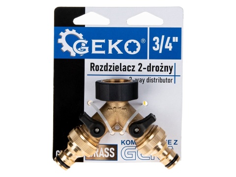 Rozdzielacz 2-drożny na kran GW3/4" x 2 GZ3/4" z zaworami i szybkozłączami (10/60)