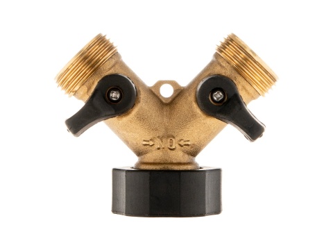 Rozdzielacz 2-drożny na kran GW3/4" x 2 GZ3/4" z zaworami kulowymi (10/60)
