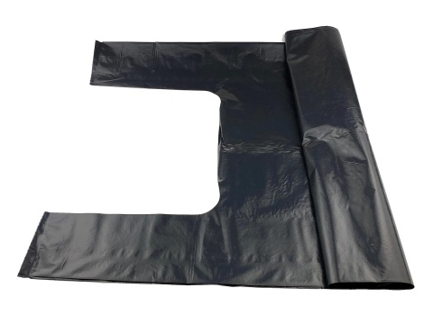 Worki na śmieci z USZAMI BARDZO MOCNE 125L (rolka 10szt) - czarne