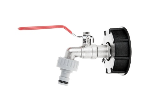 Zestaw - IBC nakrętka S60x6 + kran 1/2" z wyjściem na GZ 3/4" + nypel do szybkozłącza - mauser (40)