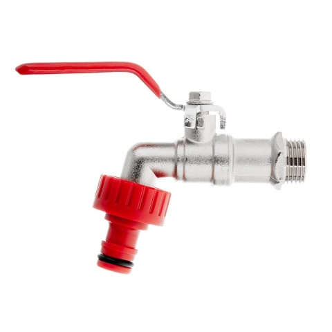 Zestaw - kran 1/2" z wyjściem na GZ 3/4" + nypel do szybkozłącza - mauser (50)