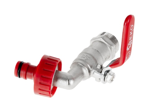 Zestaw - kran 3/4" z wyjściem na GZ 1" + nypel do szybkozłącza - mauser (50)