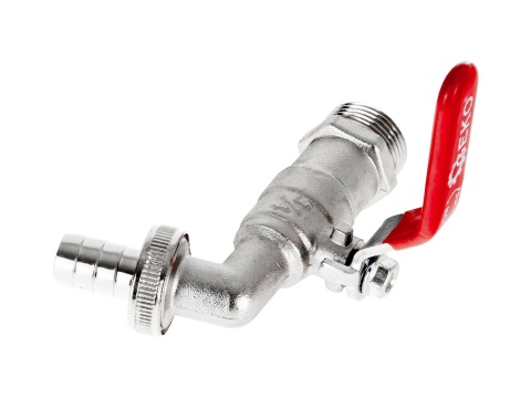 Zestaw - kran 3/4" z wyjściem na GZ 1" + wtyk na wąż 3/4" - mauser (50)