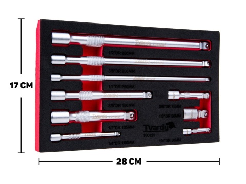 Zestaw przedłużek uchylnych 1/4" 3/8" 1/2" CrV 9szt. (12)