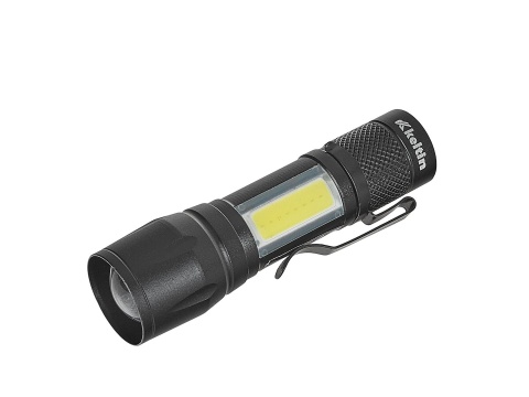 Latarka mini - taktyczna LED COB 10W 500mAh 500lm IPX5 - kartonik wystawowy (12/96)