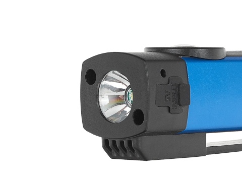 Latarka wielofunkcyjna z magnesem + UV LED COB 5W 2000mAh 300lm IP54 - kartonik wystawowy (12/96)