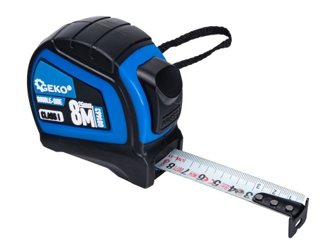 Miara zwijana nylon dwustronna z autostopem 8m/25mm KLASA I - kartonik wystawowy (6/60)