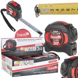 Miara zwijana nylon dwustronna z magnesem i autostopem 3m/16mm KLASA I - kartonik wystawowy (12/120)